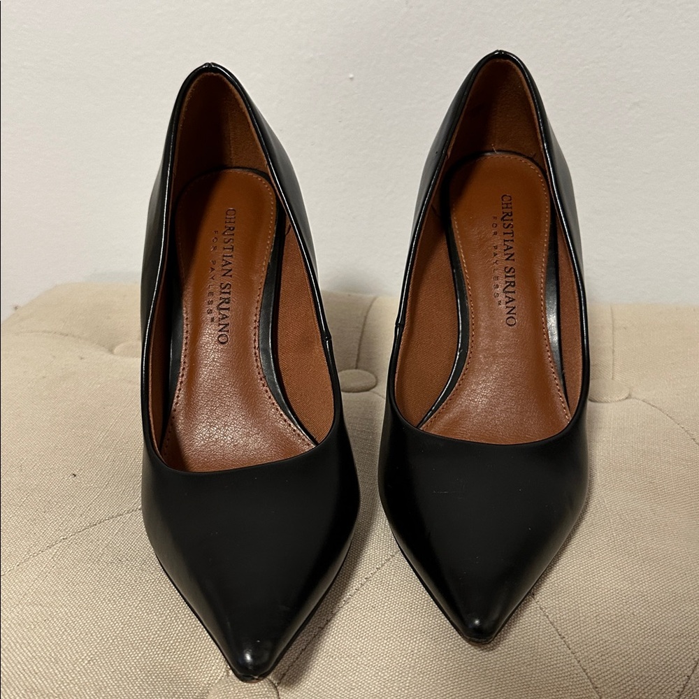 Christian Siriano Sleek Black Pointed Heels